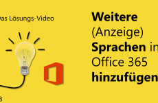 Das #Lösungsvideo Nr. 368: Weitere (Anzeige)Sprachen in Office 365 hinzufügen